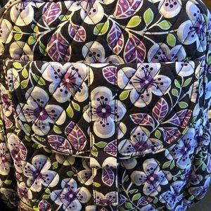 Small Vera Backpack plum petals pattern